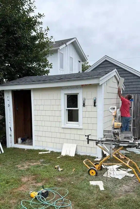 James Hardie shingle siding installation in Scituate MA
