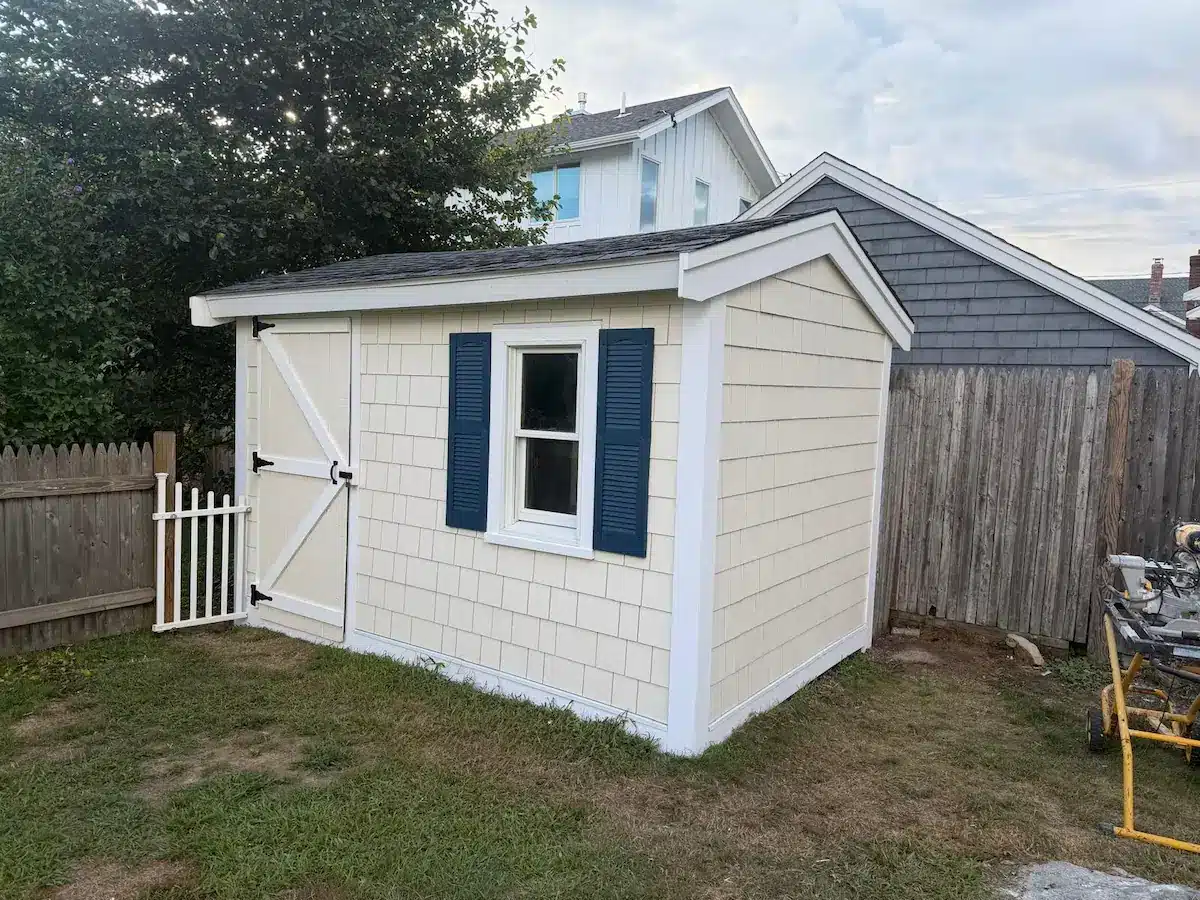 Final result of our shed siding replacement